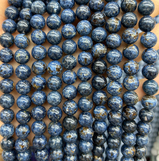 Blue Pegmatite Beads 6mm 8mm 10mm 15''