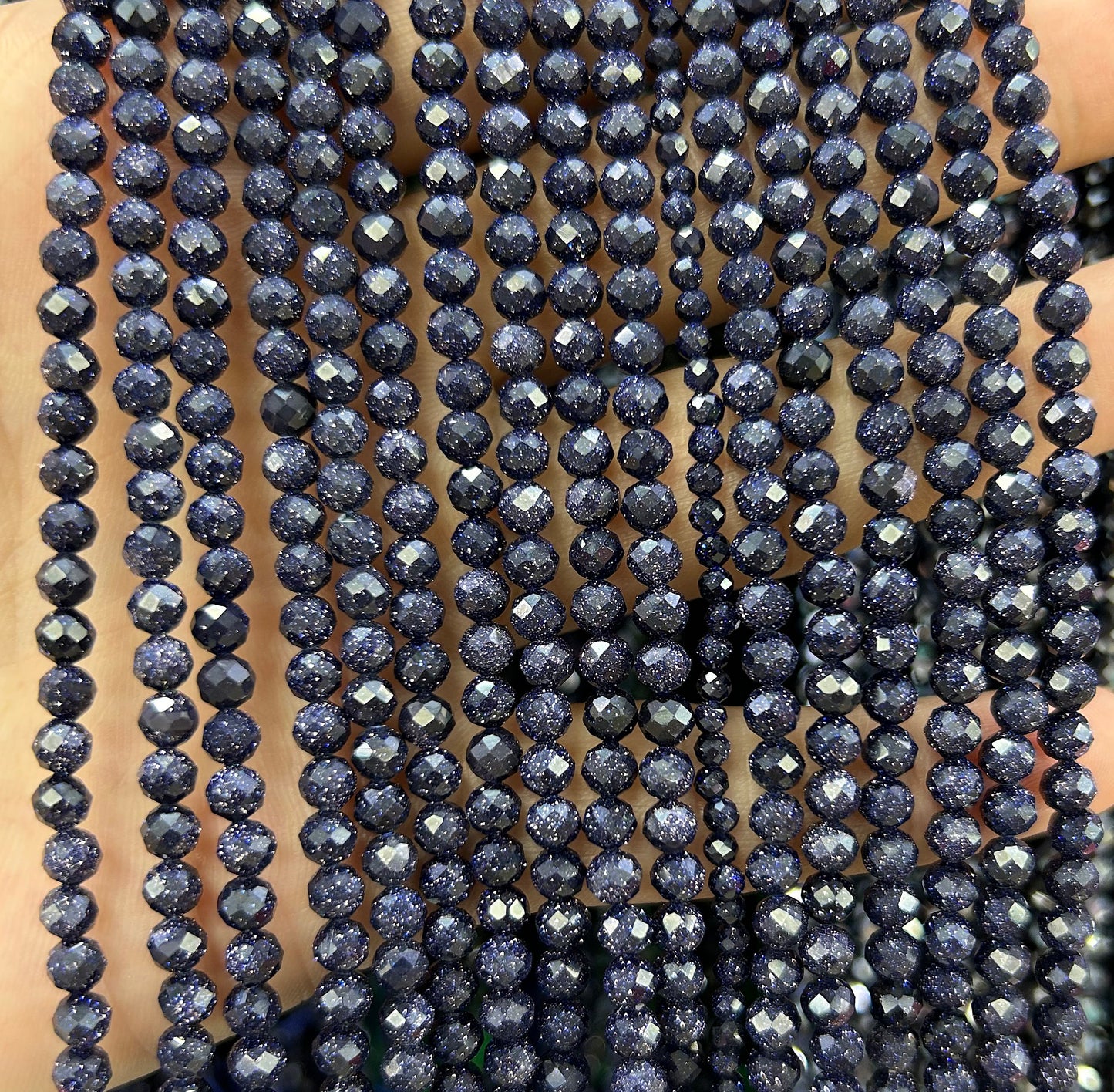 Blue Sandstone Faceted Beads 2mm 3mm 4mm 15''