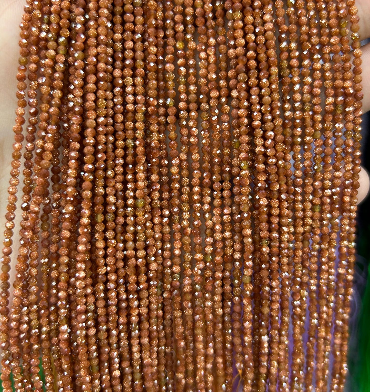 Gold Sandstone Faceted Beads 2mm 3mm 4mm 15''