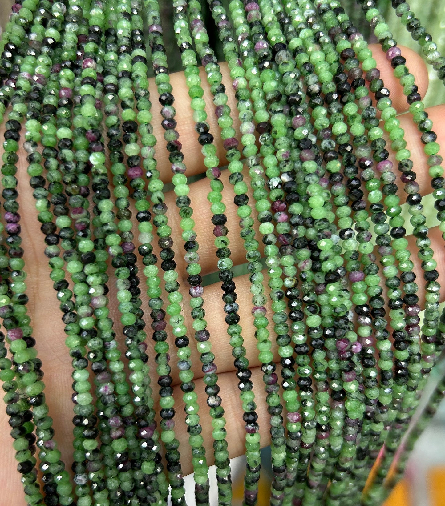 3x5 mm Zoisite facetteret, naturlig ædelsten, Rondelle sten 15''