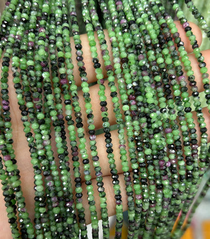 3x5 mm Zoisite facetteret, naturlig ædelsten, Rondelle sten 15''