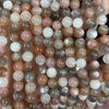 Mélange de perles de pierre de soleil et de pierre de lune 6 mm, 8 mm, 10 mm, 12 mm, 15 pouces