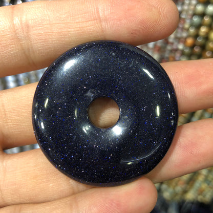 Blue Sandstone Donut Pendant 25mm 30mm 35mm 40mm 1pc