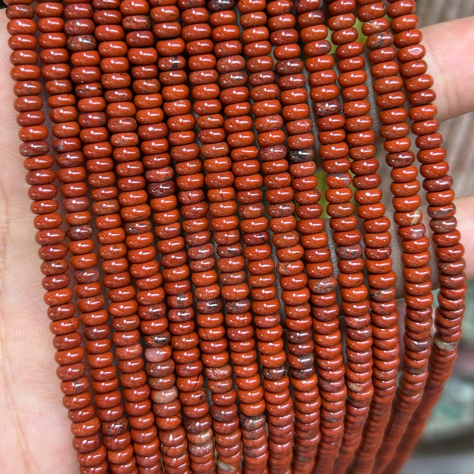 Red Jasper Rondelle Beads 15''