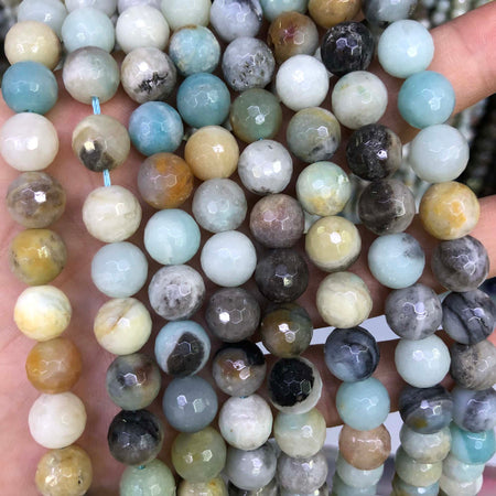 Amazonite Faceted Beads 6mm 8mm 10mm 15''