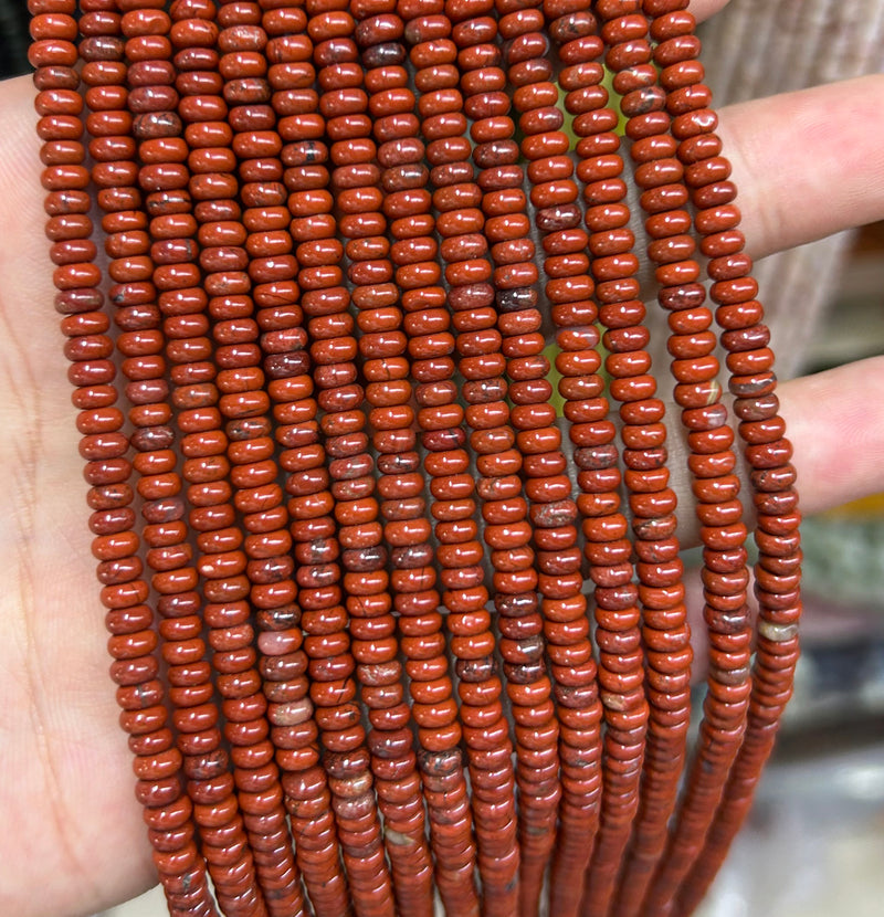 Red Jasper Rondelle Beads 15''