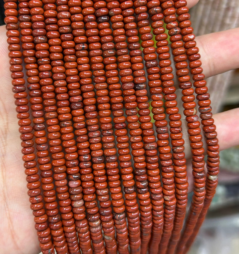 Red Jasper Rondelle Beads 15''