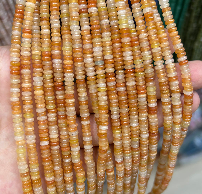 Red Aventurine Rondelle Beads 15''