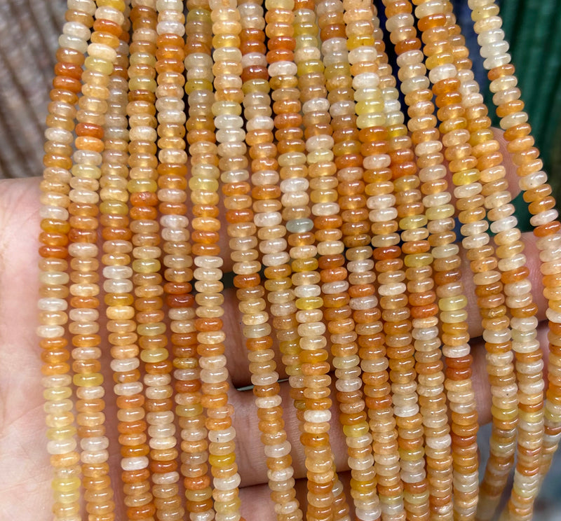 Red Aventurine Rondelle Beads 15''