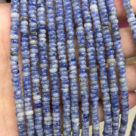 Perles rondelles en rhodonite noire 4x6mm 5x8mm