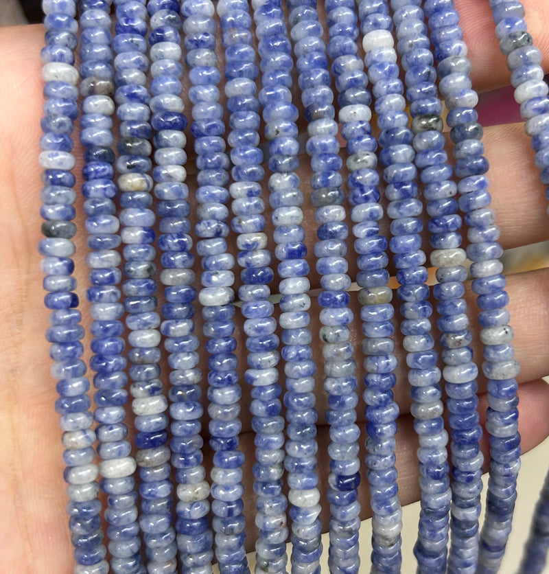 Blue Spot Jasper Rondelle Beads 15''