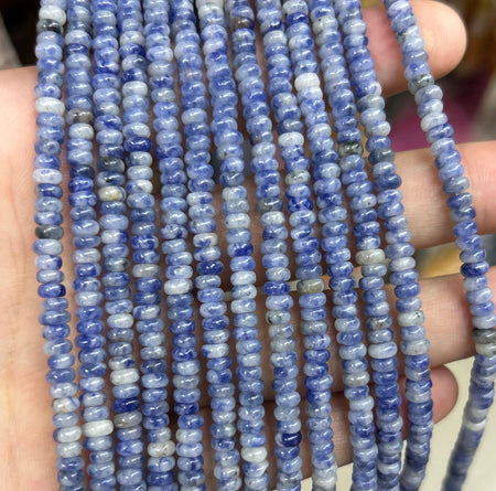 Perles rondelles en rhodonite noire 4x6mm 5x8mm