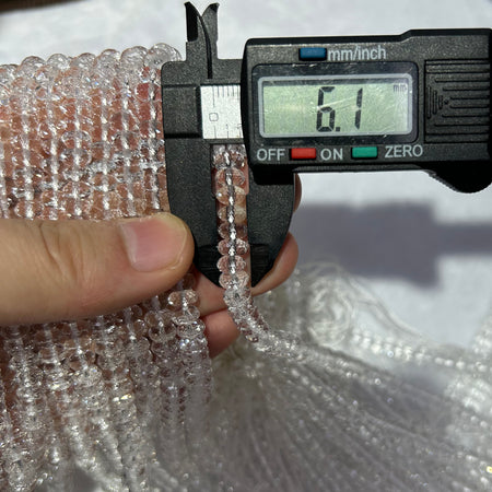 Perles à facettes en cristal de quartz, rondelles 3 x 6 mm, 4 x 8 mm, 15 pouces