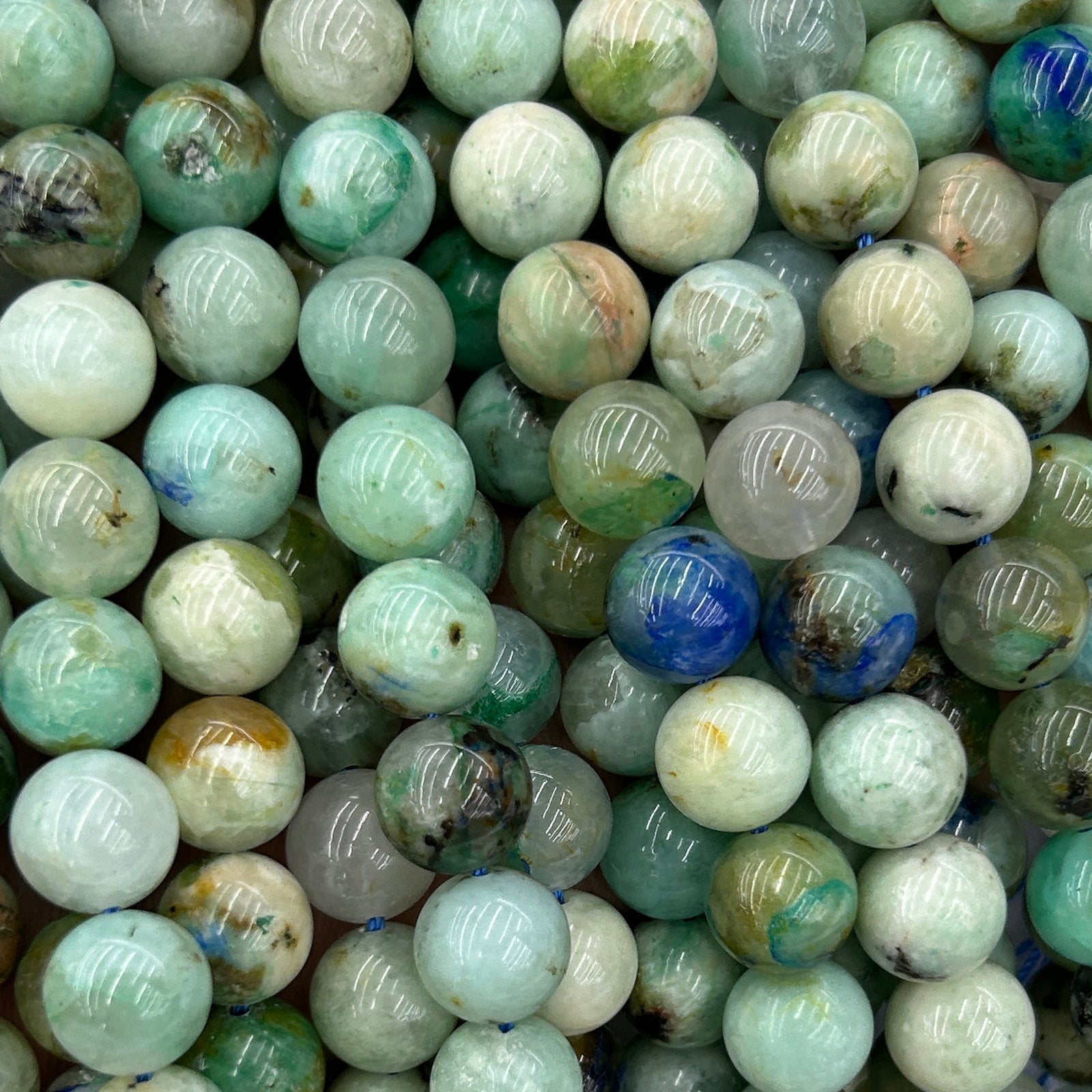 Chrysocolla Azurite Beads 15''