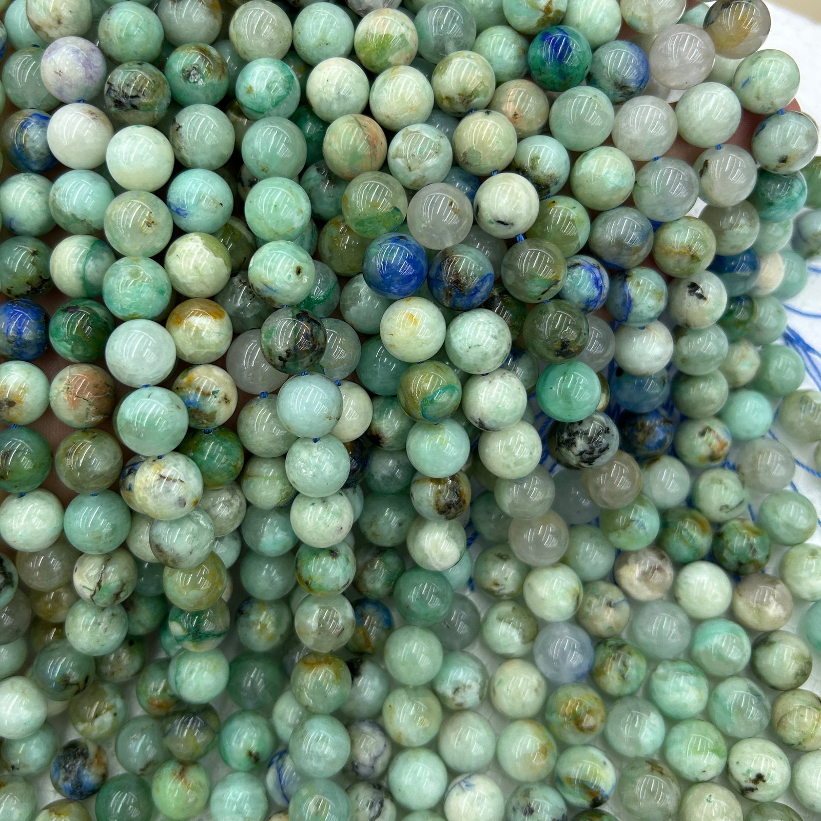 Chrysocolla Azurite Beads 15''