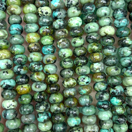 African Turquoise Rondelle Beads 4x6mm 5x8mm 15''