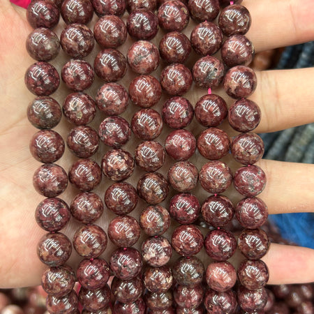 Perles d'eudyalite rouge AA 6 mm 8 mm 10 mm 15''