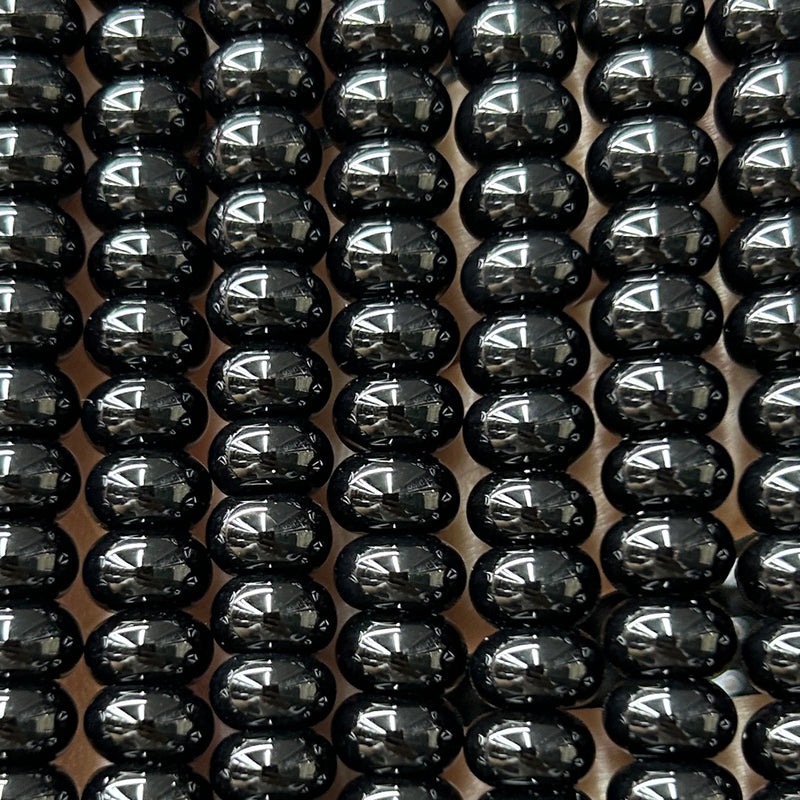 Onyx Rondelle Beads 15''