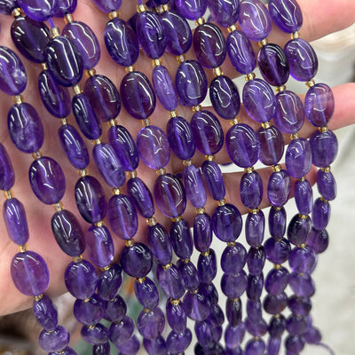 A Amethyst Oval Beads 10x14mm 15''
