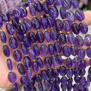 A Amethyst Oval Beads 10x14mm 15''