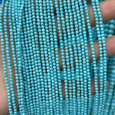 Blue Turquoise Beads 2mm 3mm 4mm 15''