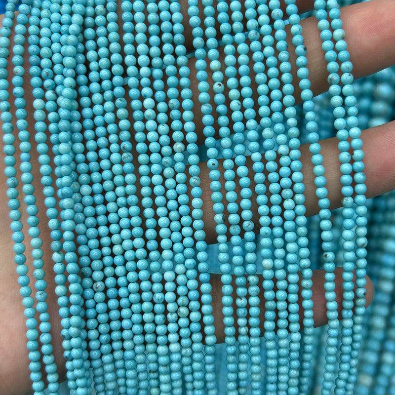 Perles en pierre turquoise bleue 4 mm 6 mm 8 mm 10 mm 12 mm 15''
