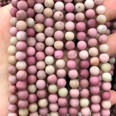 Røde Rhodonitperler 4mm 6mm 8mm 10mm 12mm 15''