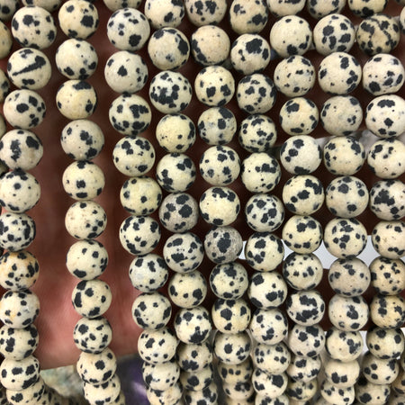 Dalmatian Jasper Matte Beads 15''