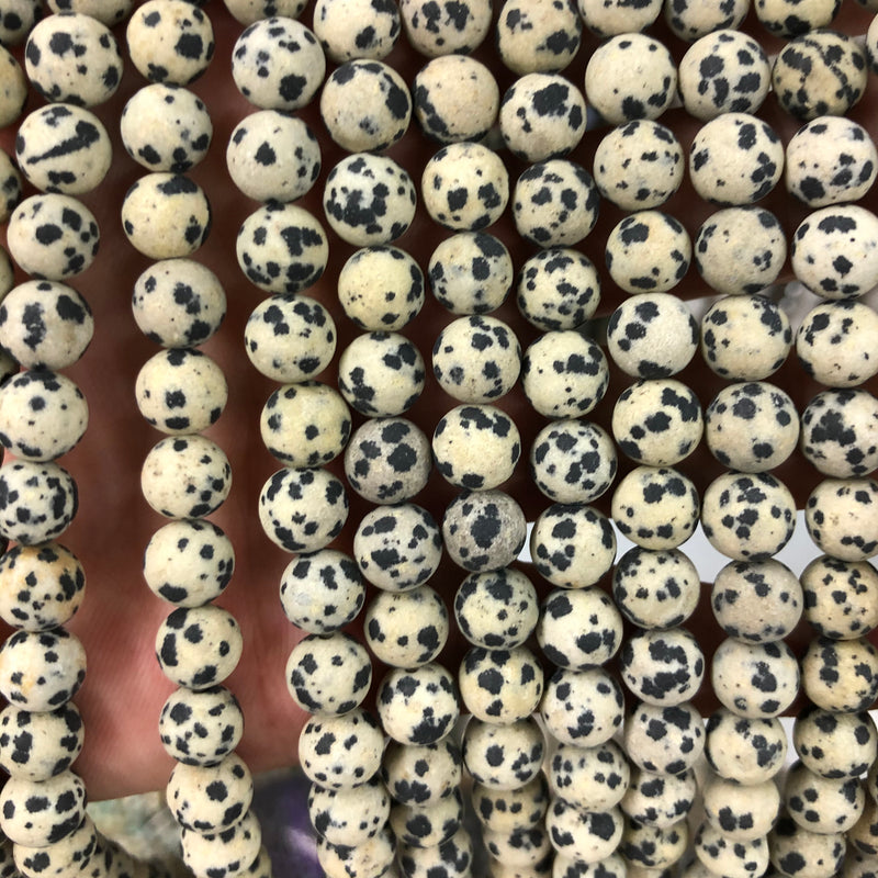 Dalmatian Jasper Matte Beads 15''
