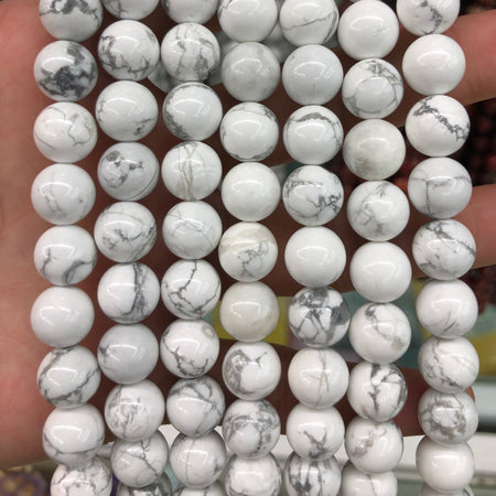Perles Howlite 2mm 3mm 4mm 6mm 8mm 10mm 12mm 15''