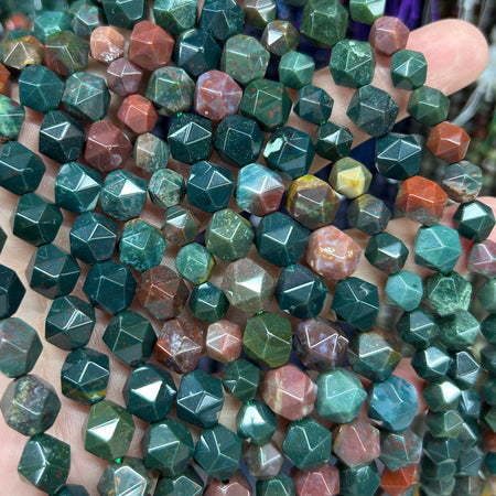 Bloodstone Faceted Beads 6mm 8mm 10mm 15''