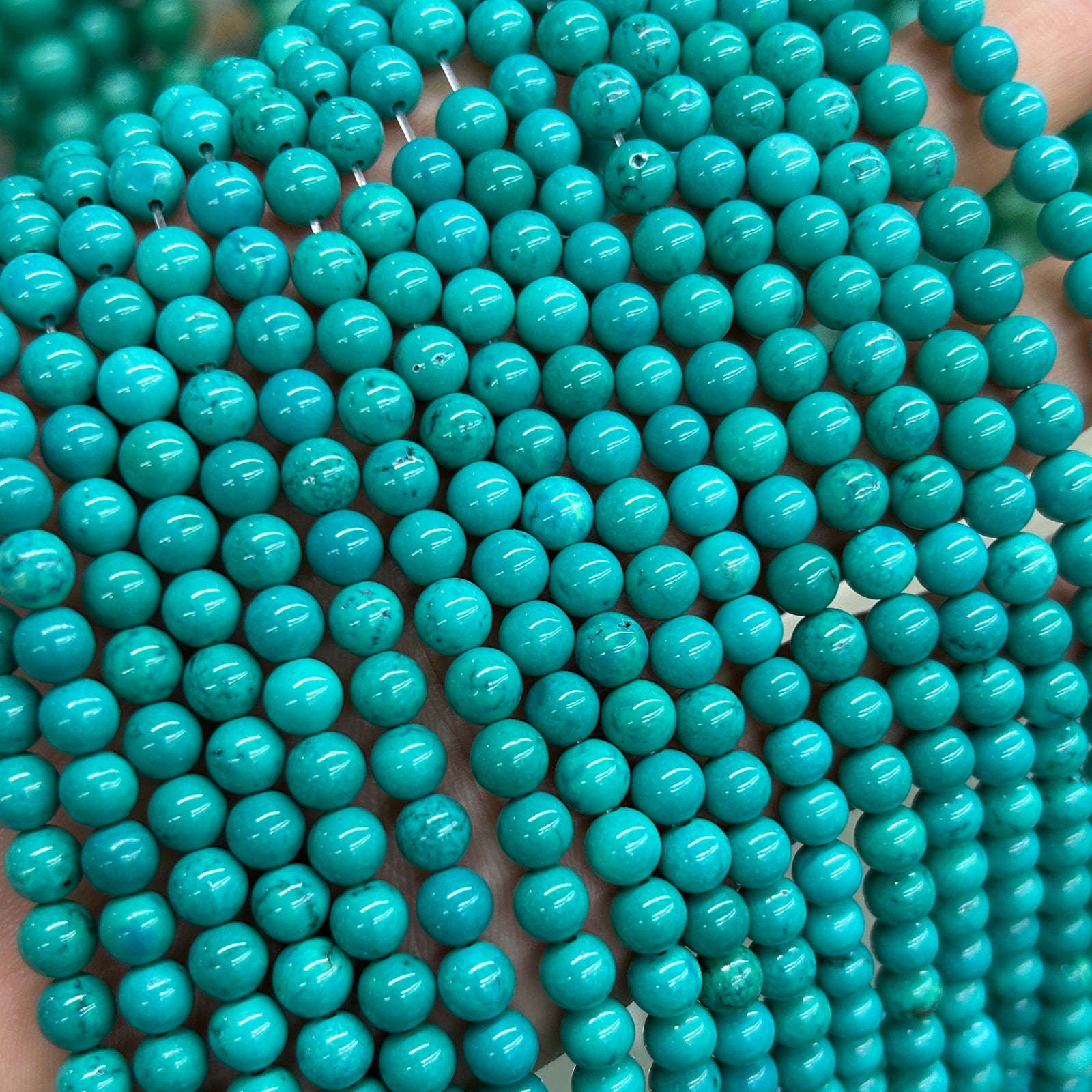 Green Turquoise Beads 4mm 6mm 8mm 10mm 12mm 15''