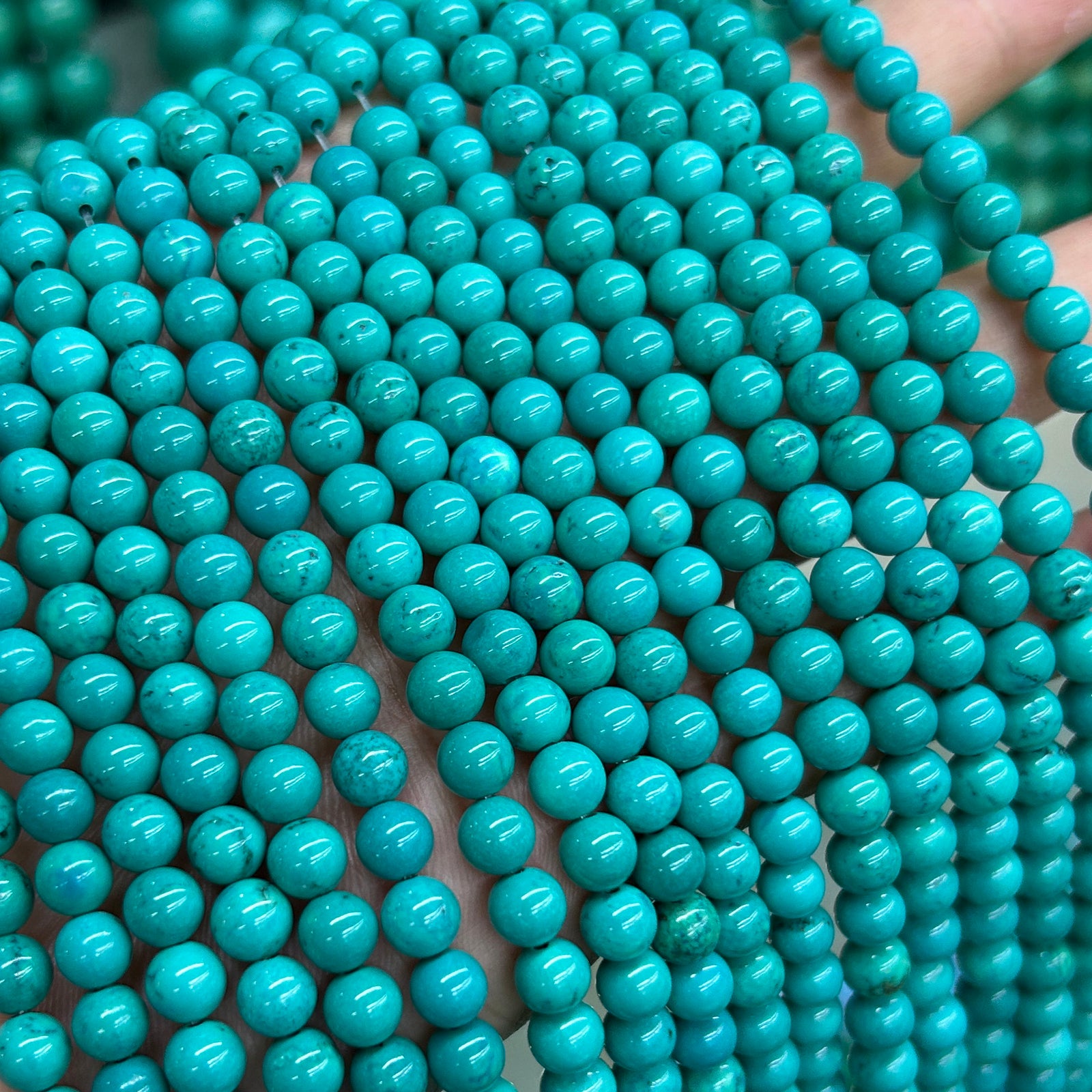 Green Turquoise Beads 4mm 6mm 8mm 10mm 12mm 15''