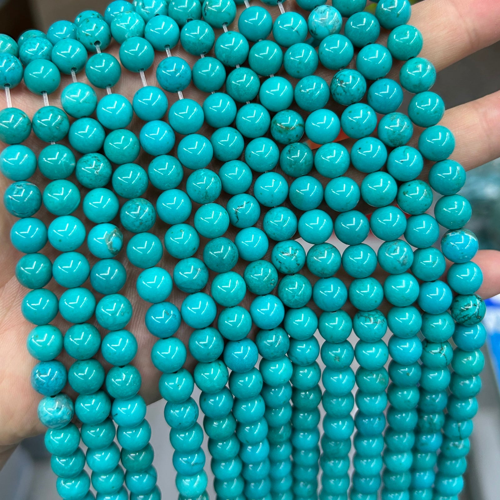 Green Turquoise Beads 4mm 6mm 8mm 10mm 12mm 15''