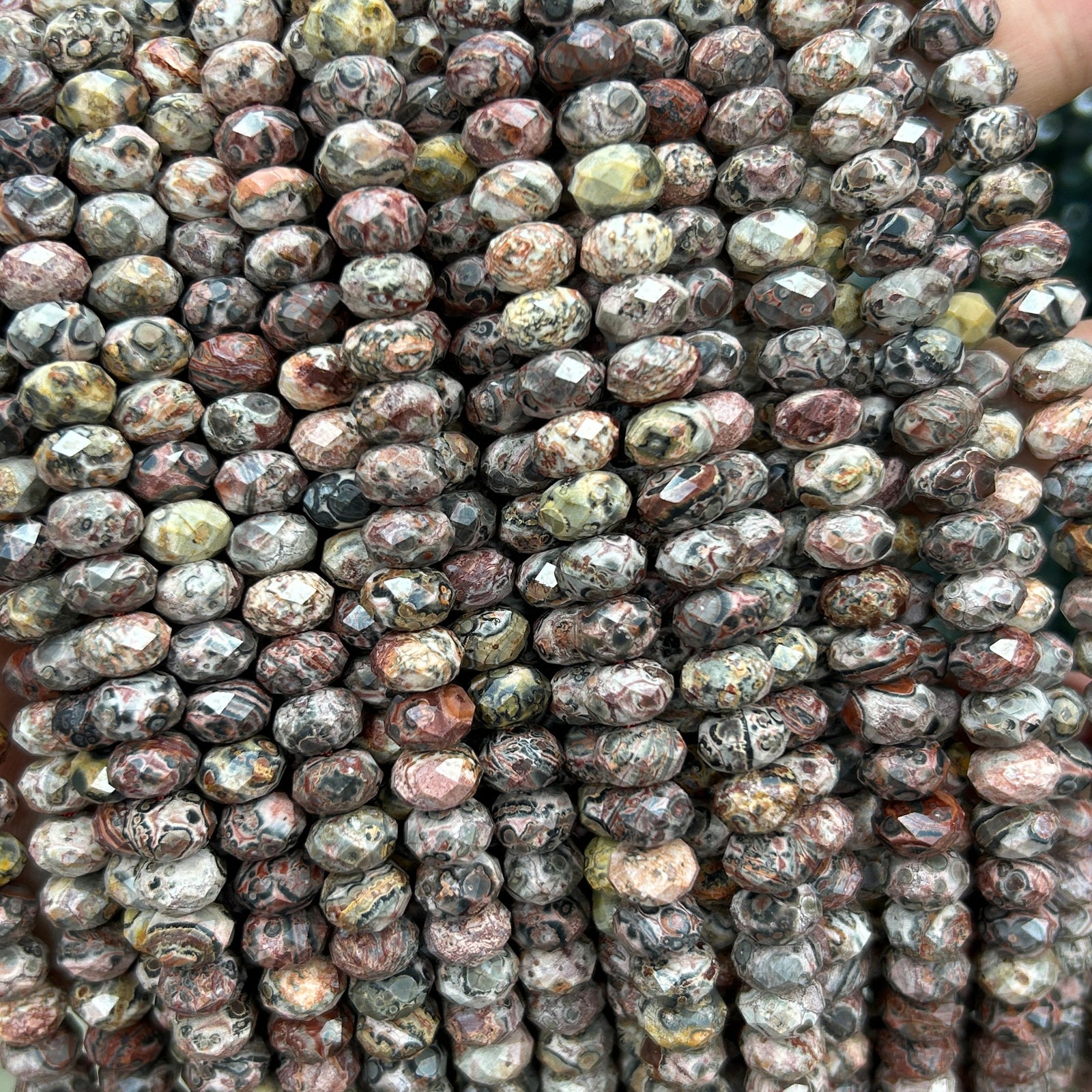 Leopard Jasper Rondelle Faceted Beads 5x8mm 15''