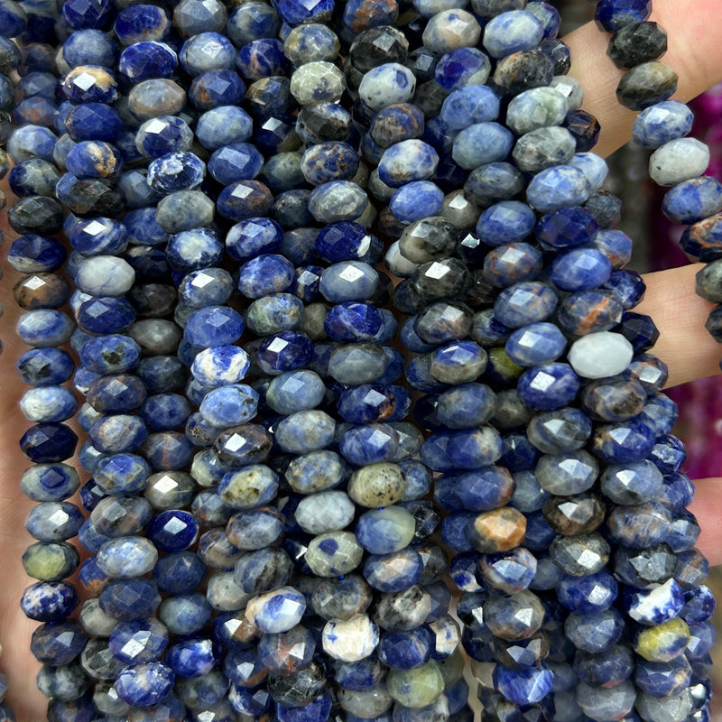 Sodalite Rondelle Faceted Beads 5x8mm 15''