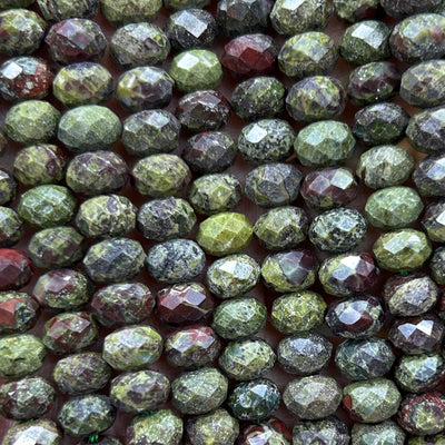 Dragon Bloodstone Rondelle Faceted Beads 5x8mm 15''