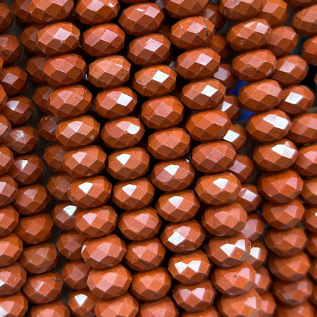 Red Jasper Rondelle Faceted Beads 5x8mm 15''