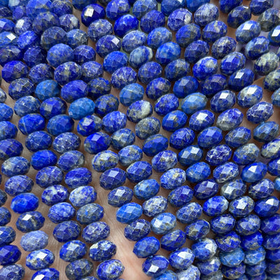 Lapis Lazuli Rondelle Faceted Beads 5x8mm 15''