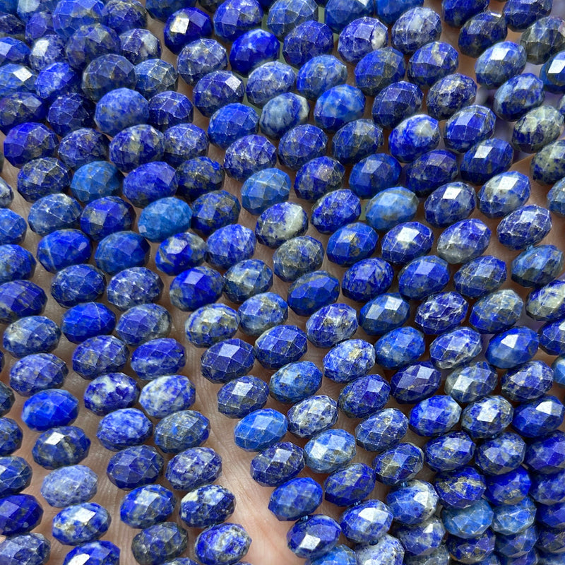 Lapis Lazuli Rondelle Faceted Beads 5x8mm 15''