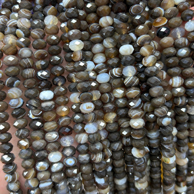 Perles rondelles en œil de tigre jaune, pierres précieuses naturelles, 4 x 6 mm, 5 x 8 mm, 38 cm