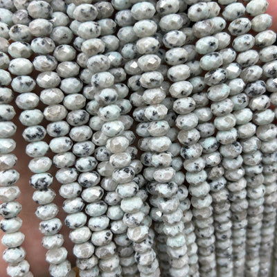 Lotus Jasper Rondelle Faceted Beads 5x8mm 15''