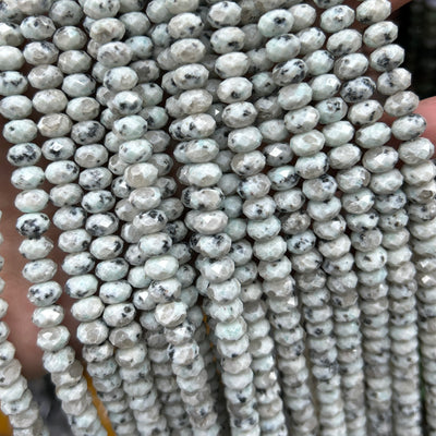 Lotus Jasper Rondelle Faceted Beads 5x8mm 15''