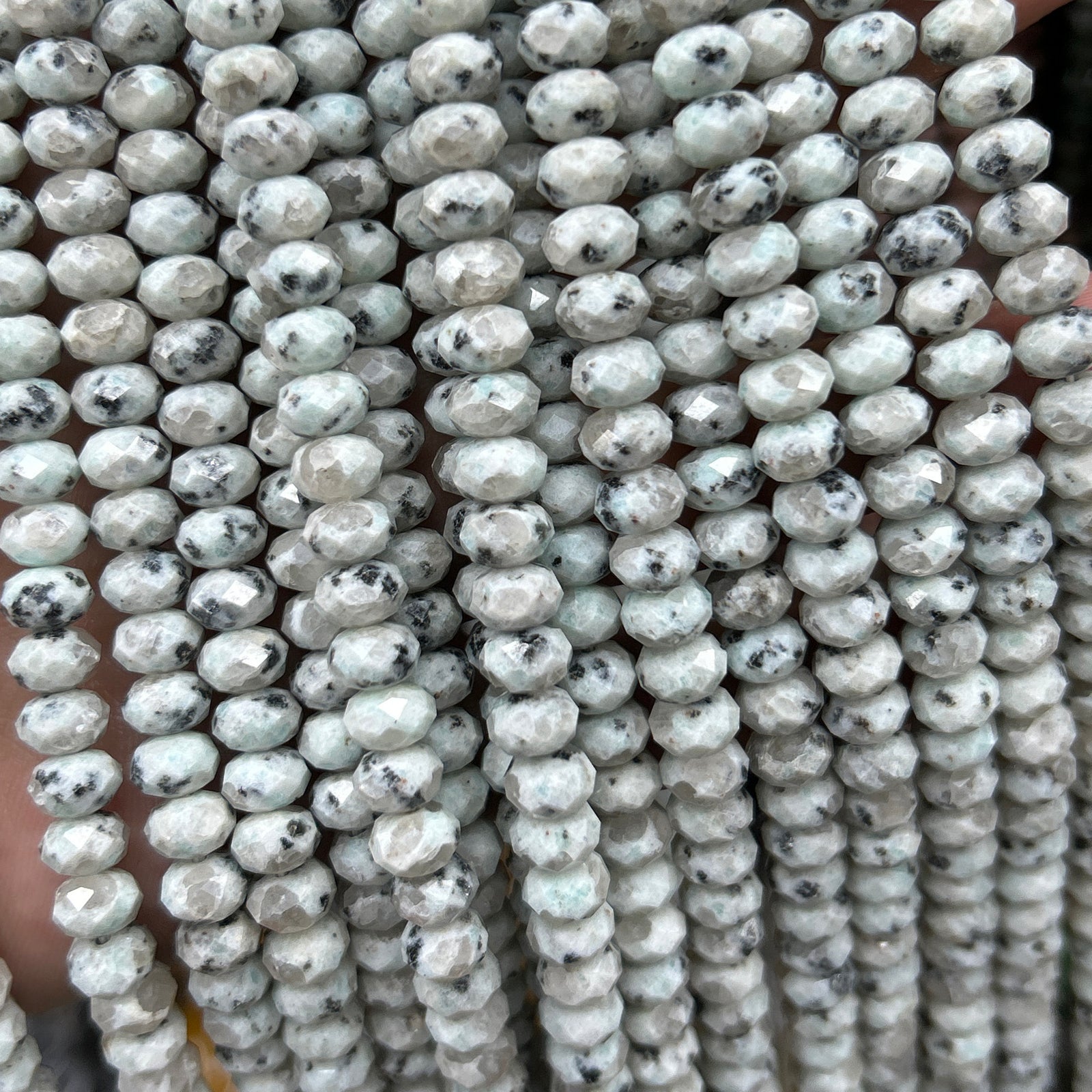 Lotus Jasper Rondelle Faceted Beads 5x8mm 15''