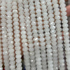 White Jade Rondelle Faceted Beads 5x8mm 15''