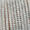 White Jade Rondelle Faceted Beads 5x8mm 15''