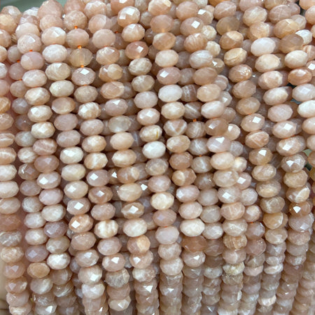 Sunstone Rondelle Faceted Beads 5x8mm 15''