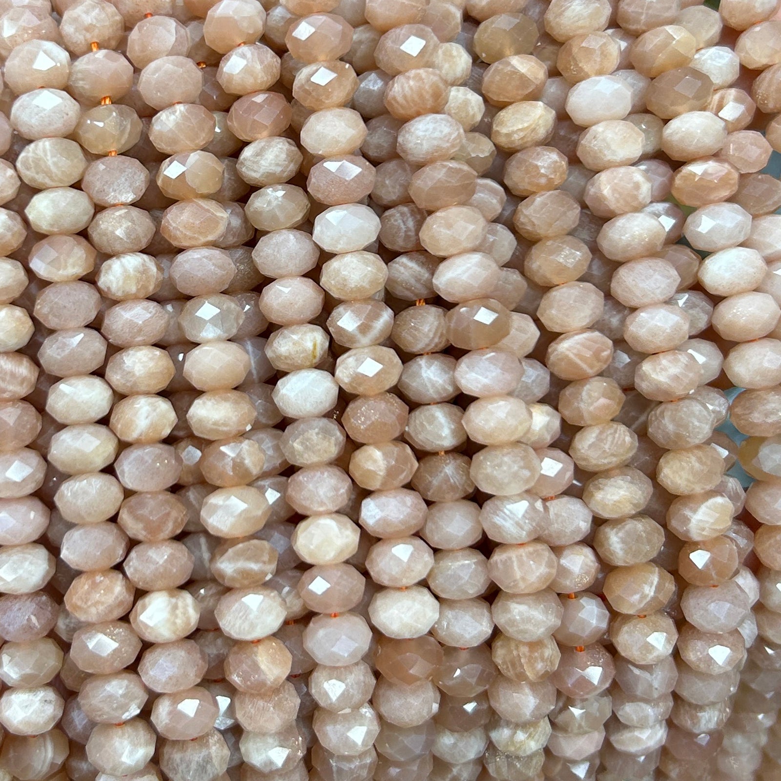 Sunstone Rondelle Faceted Beads 5x8mm 15''