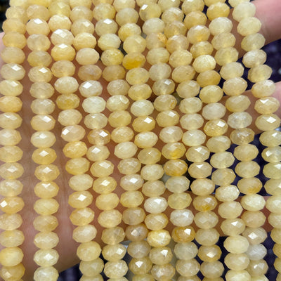 Perles rondelles en œil de tigre jaune, pierres précieuses naturelles, 4 x 6 mm, 5 x 8 mm, 38 cm