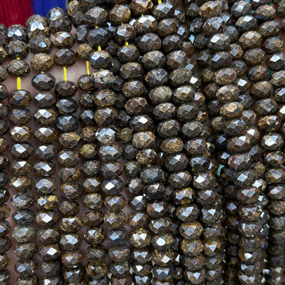 Perles rondelles en œil de tigre jaune, pierres précieuses naturelles, 4 x 6 mm, 5 x 8 mm, 38 cm